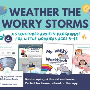 Child Anxiety Workbook PRINTABLE| 16‑Session CBT & Worry Worksheets Program for Kids | Coping Strategies | PDF
