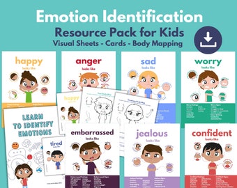 Emotion Identification and Recognition Kids PRINTABLE | Body Mapping | Emotion Senses, Interoception | Emotional Intelligence | DOWNLOAD