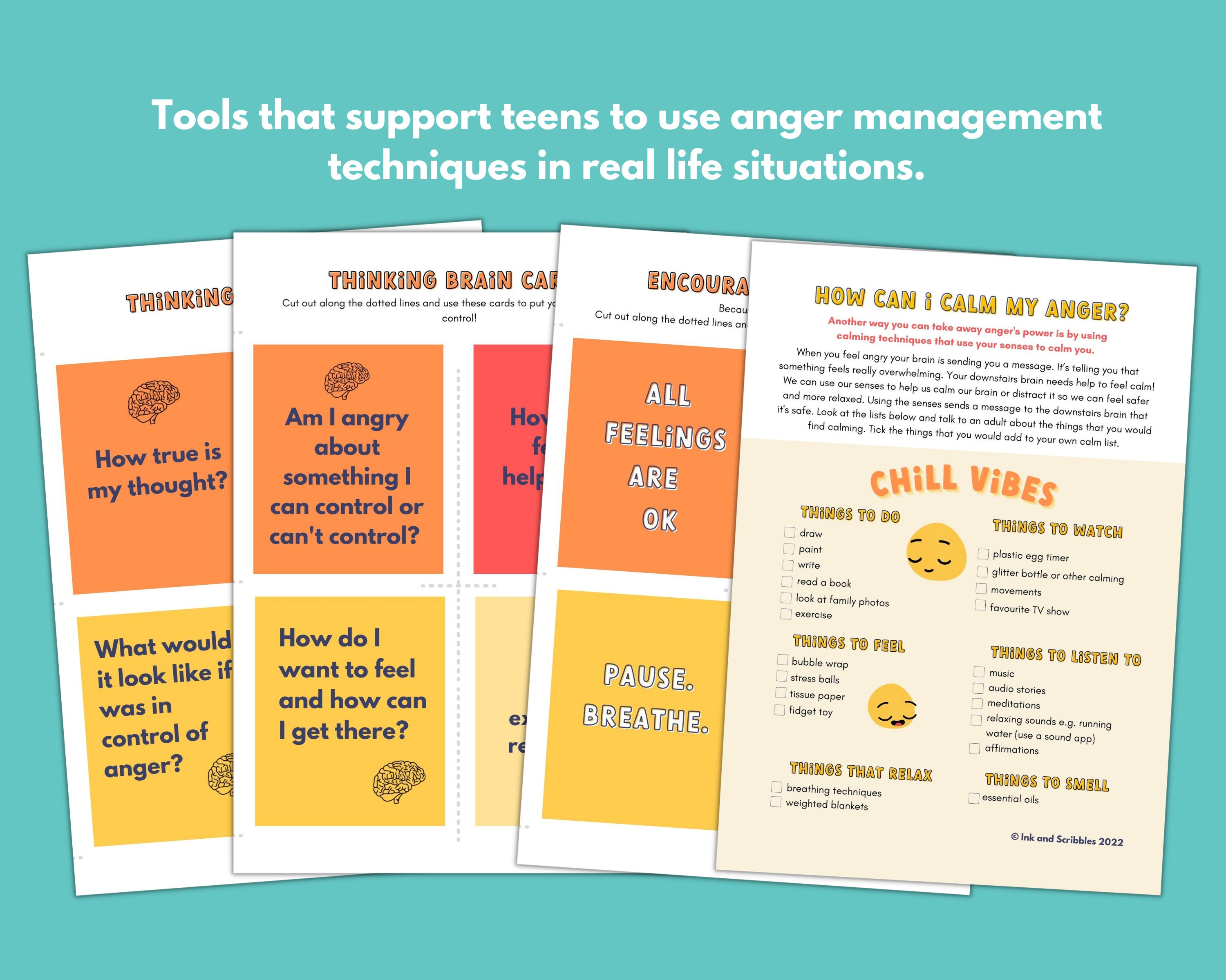 Teen Anger Management Workbook Printable PDF | Emotional Regulation ...