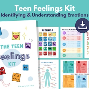 Teenagers Emotions Feelings Worksheets PRINTABLE | Emotional Intelligence Kit | Emotion Cards | Recognising and Processing Emotions