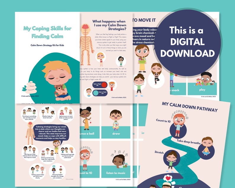 Calm Down Strategies Kit: Coping Skills Cards & Posters (printable) - Etsy