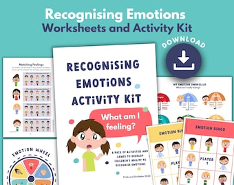 Recognising Emotions Activity Kit for Kids, Emotional Intelligence SEL Printable (PDF Digital Download)