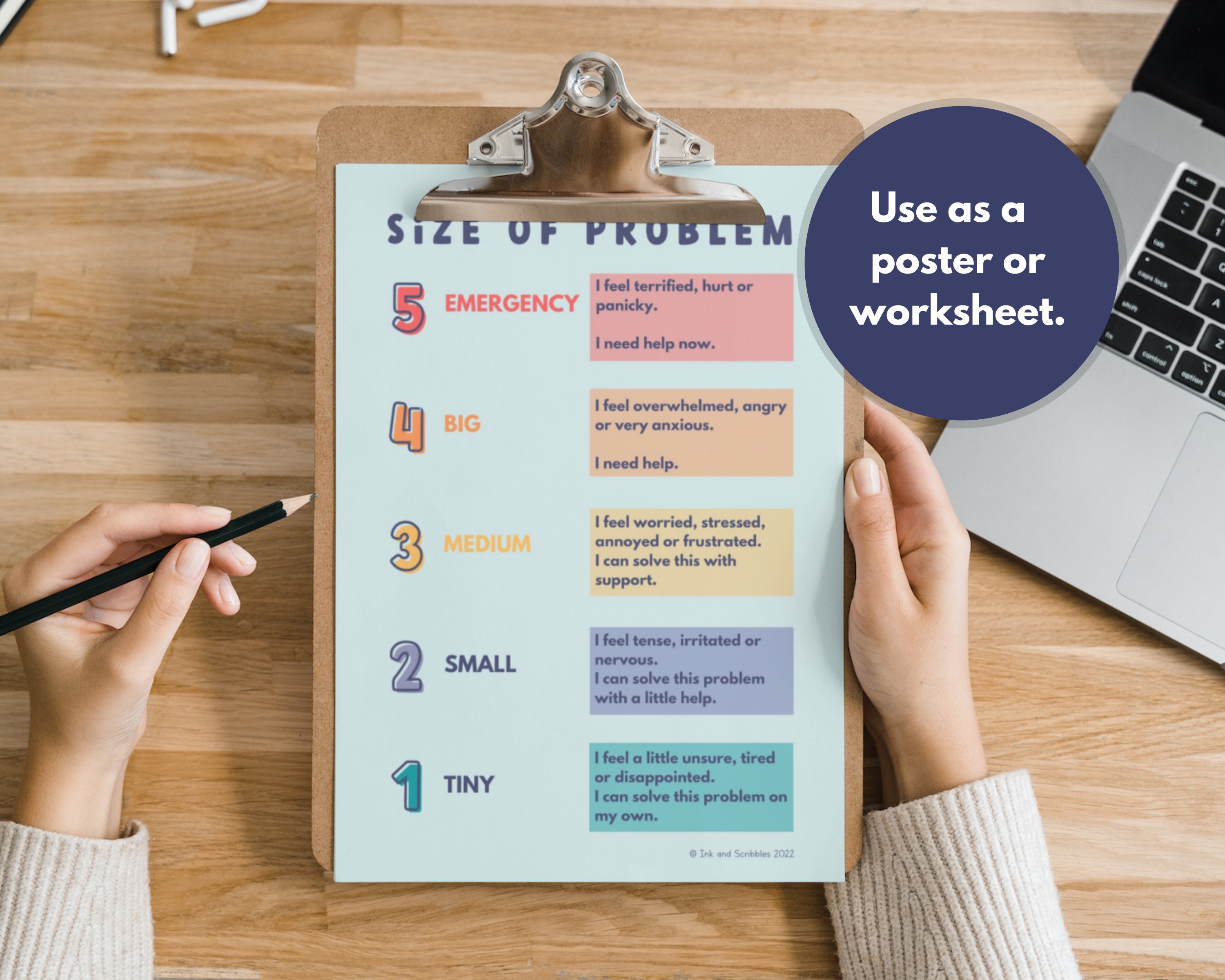 How Big is My Problem Sheet for Teens PRINTABLE Feelings Scale Social ...