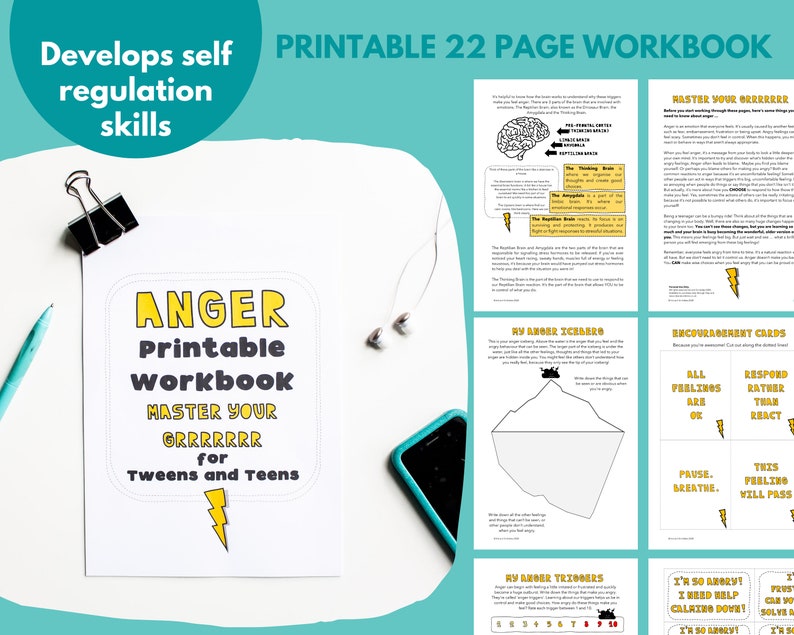 Anger Management Printable Workbook for Teenagers Emotional | Etsy