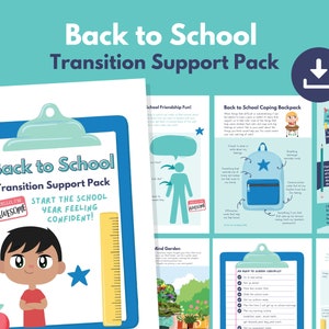 Back to School Worries PRINTABLE Activity Pack Children's Anxiety School Transition Separation Anxiety Kids Confidence SEL image 1