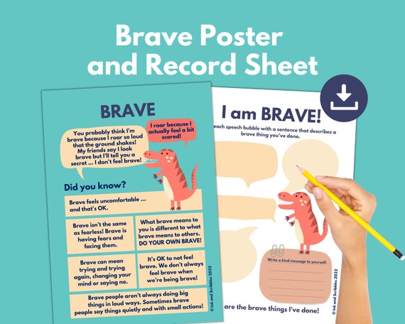 Brave Poster for Anxious Kids PRINTABLE Resilience and Growth Mindset  Overcoming Worry Encouragement Cards Kids Emotions - Etsy