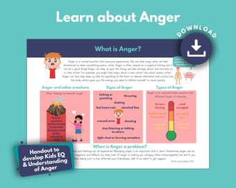 Understanding Anger Printable Sheet: Kids Emotional Regulation (Digital Download)