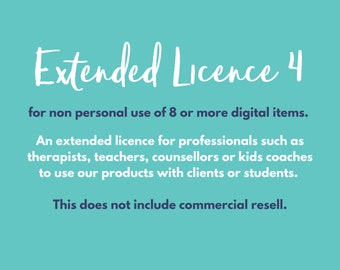 Digital Product Extended Use LICENCE 4 | 50% OFF for use of 8 or more Digital items in Child Wellbeing and Mental Health Professional Work