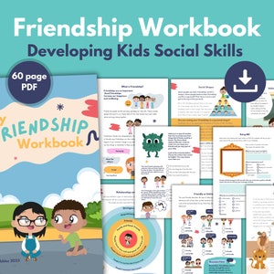 Social Skills, Friendship Kids PRINTABLE Worksheets | SEL | Assertive Communication | Apologising | Inclusion | Making Friends Workbook