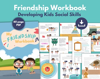 Social Skills, Friendship Kids PRINTABLE Worksheets | SEL | Assertive Communication | Apologising | Inclusion | Making Friends Workbook