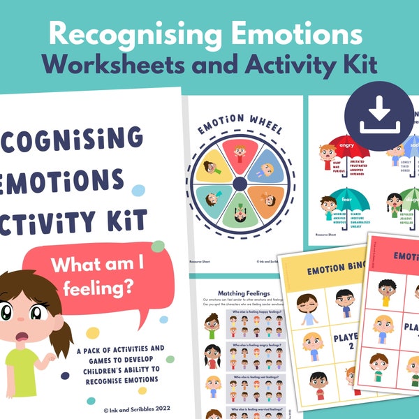 Recognising Emotion Activity Kit for Kids, Preschoolers | PRINTABLE Emotional Intelligence Learning Resource and Games | Child Wellbeing