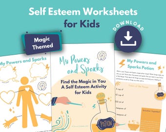 Self Esteem Worksheets and Confidence Activity for Kids | Magic Themed Self Belief and Self Identity PDF | Kids Mental Health | PRINTABLE