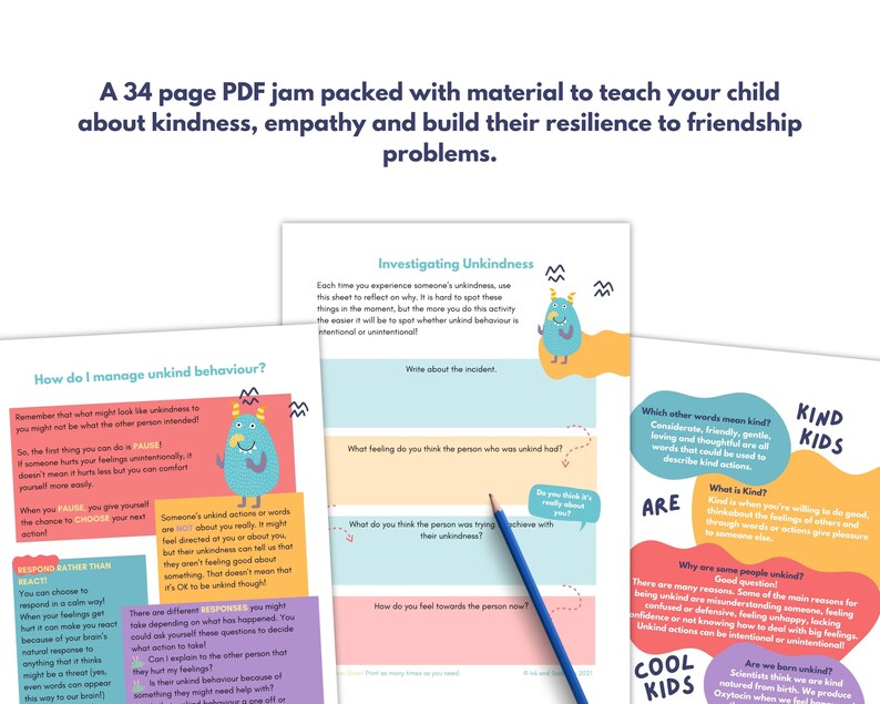 Kindness Activity PRINTABLE for Kids | Social Emotional Learning | Friendship Skills Worksheets | Empathy, Bullying & Resilience bild 2
