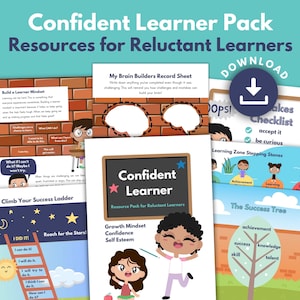 Growth Mindset Activities: Resilience & Confidence Worksheets for Kids (Digital Download)