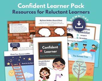 Growth Mindset Learning Activities: Resilience & Confidence Worksheets for Kids Educational Development (Digital Download)