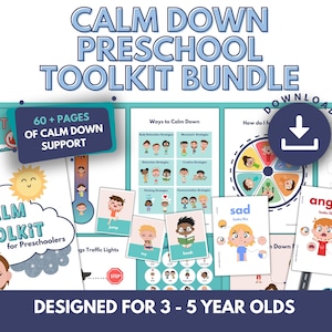 Toddler Calm Down Corner Toolkit | PRINTABLE Emotional Regulation and Coping Skills for Preschool | Regulation Zones | Emotions Learning