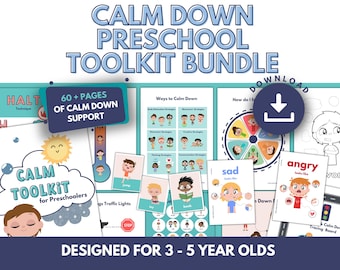 Toddler Calm Down Corner Toolkit | PRINTABLE Emotional Regulation and Coping Skills for Preschool | Regulation Zones | Emotions Learning
