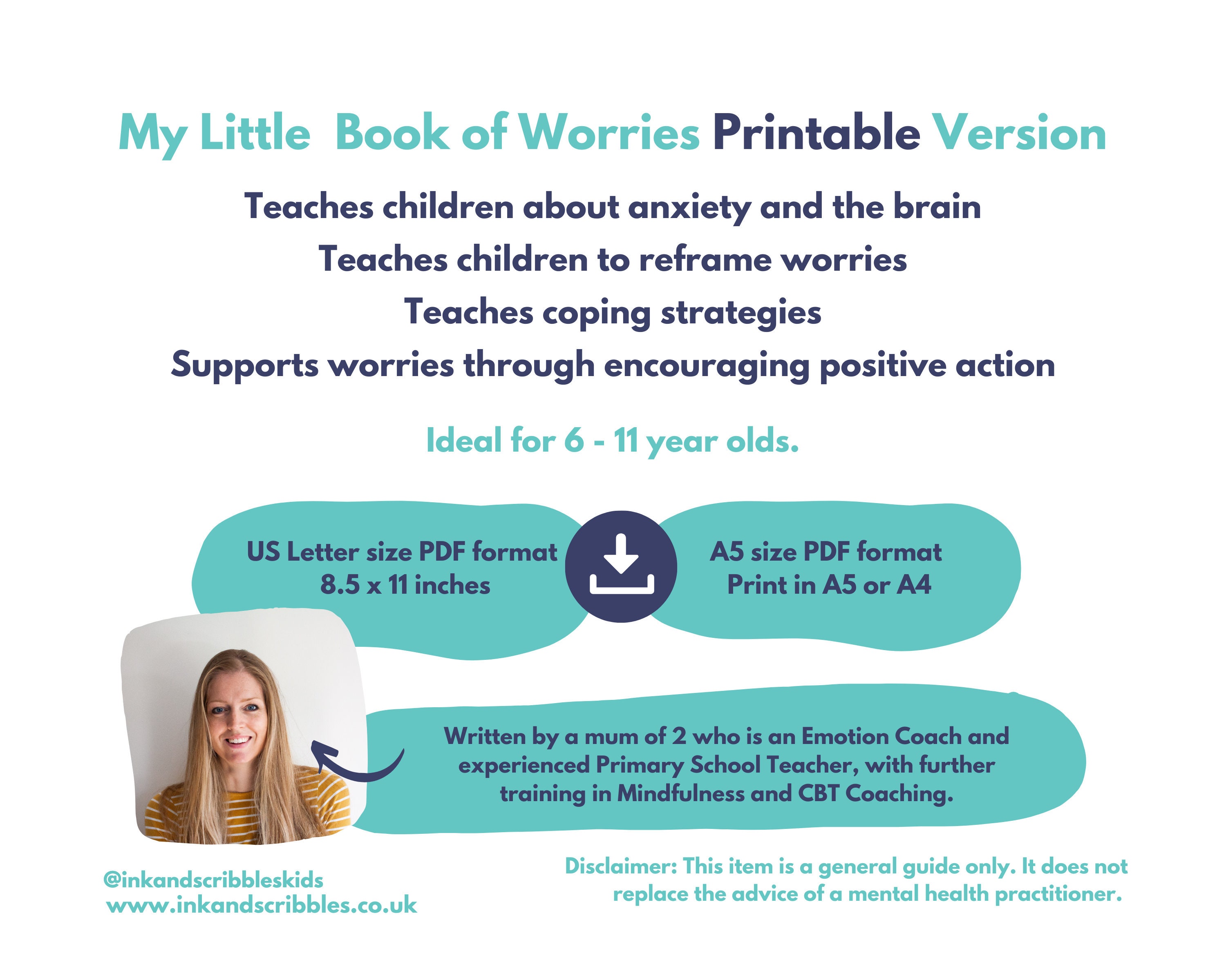Anxiety Worry Workbook PRINTABLE for Kids Child Anxiety - Etsy