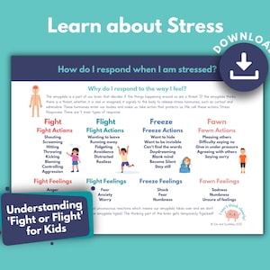 Fight, Flight, Freeze, Fawn Stress Response Chart for Kids (Printable)