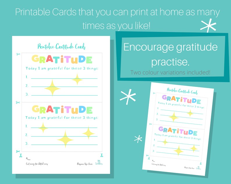 Gratitude Cards for Kids Printable Gratitude prompts | Etsy