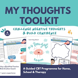 CBT Printable for Kids | Growth Mindset & Positive Thinking Workbook | SEL Emotional Regulation Activities (Digital Download)