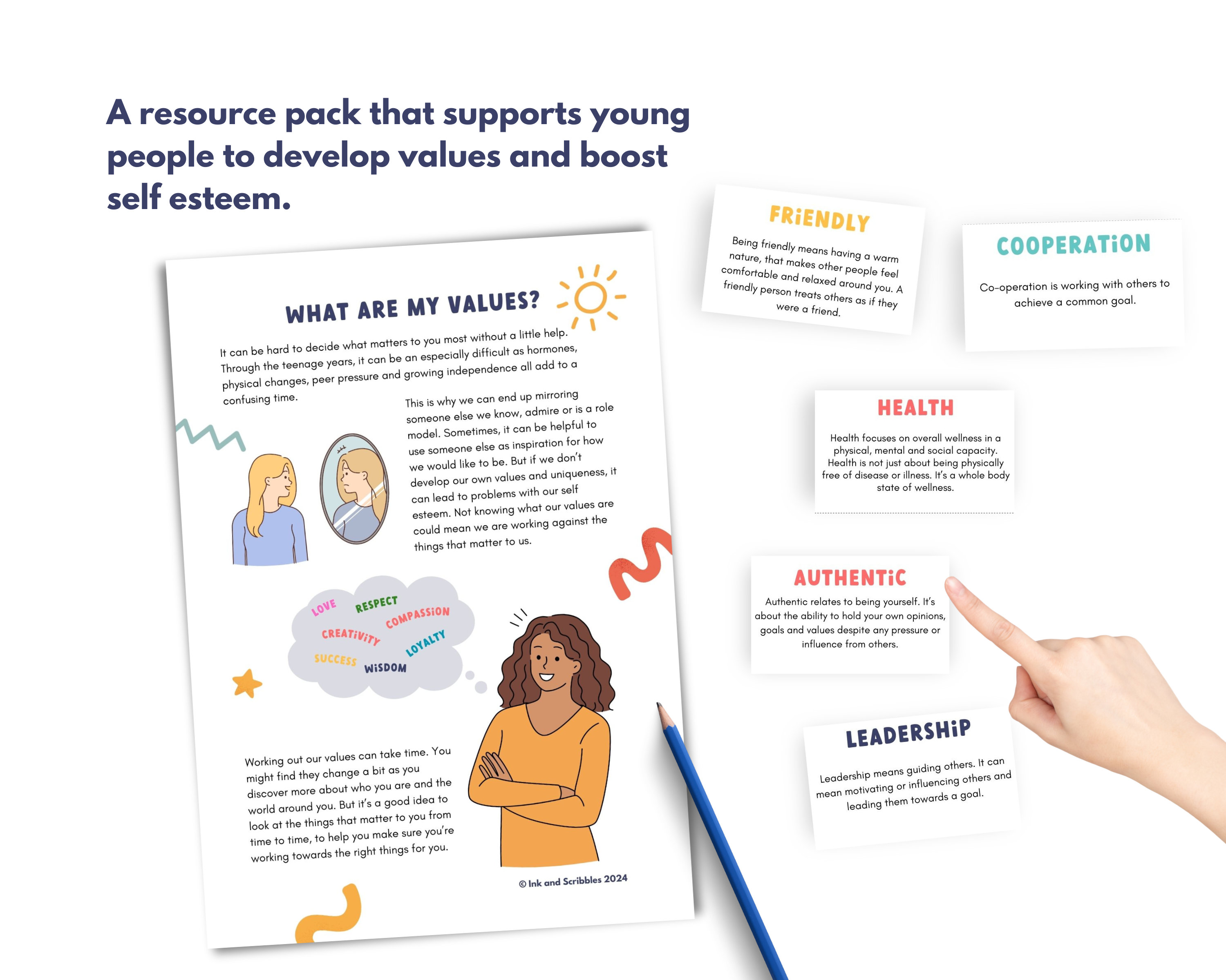 Teen Identity & Values Workbook PDF | Build Self-esteem | SEL ...