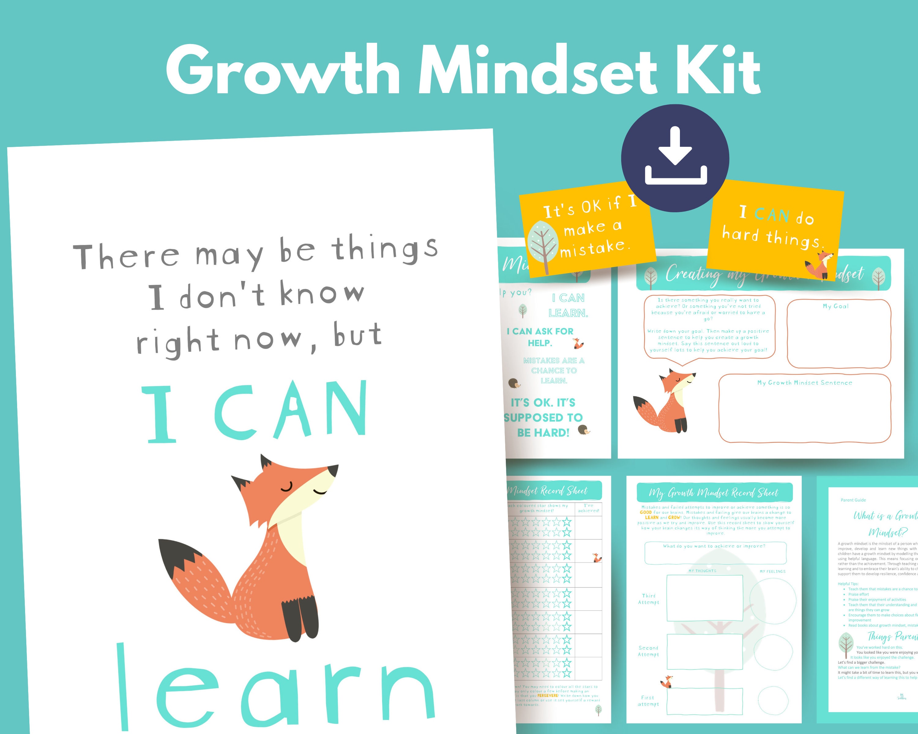 Growth Mindset PRINTABLE for Kids Children's Growth - Etsy Sweden