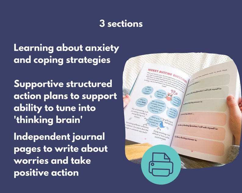 Anxiety Worry Workbook PRINTABLE for Kids Child Anxiety - Etsy