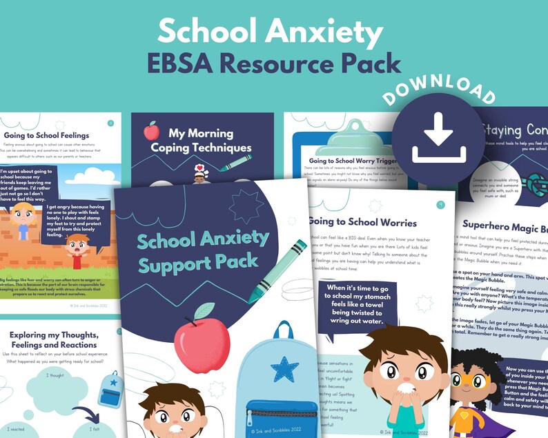 Ebsa Worksheets.pdf School Anxiety Workbook for Kids: Coping Skills & Resilience (printable ...
