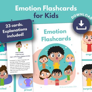 Emotion Cards PRINTABLE for Kids | Feelings Flashcards | Identify and Recognise Emotions | Emotional Literacy | SEL | DOWNLOAD
