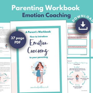Parenting Workbook PRINTABLE, Emotion Coaching Guide to help kids Manage Big Feelings | Mindful Positive Parent Tips | Motherhood Worksheet