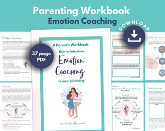 Parenting Workbook PRINTABLE, Emotion Coaching Guide to help kids Manage Big Feelings | Mindful Positive Parent Tips | Motherhood Worksheet