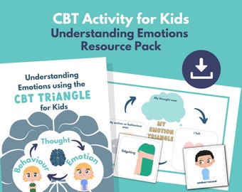 CBT Kids Understanding Emotions Activity PRINTABLE | Feelings and Self Regulation Worksheets | Emotional Intelligence and Self Awareness