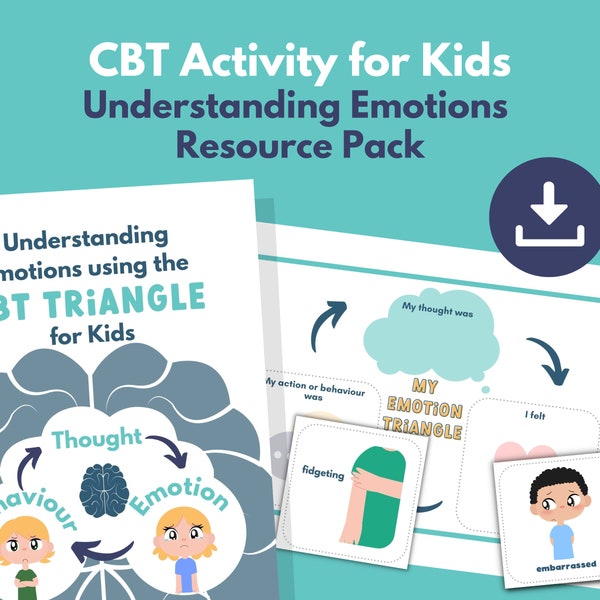 CBT Kids Understanding Emotions Activity PRINTABLE | Feelings and Self Regulation Worksheets | Emotional Intelligence and Self Awareness