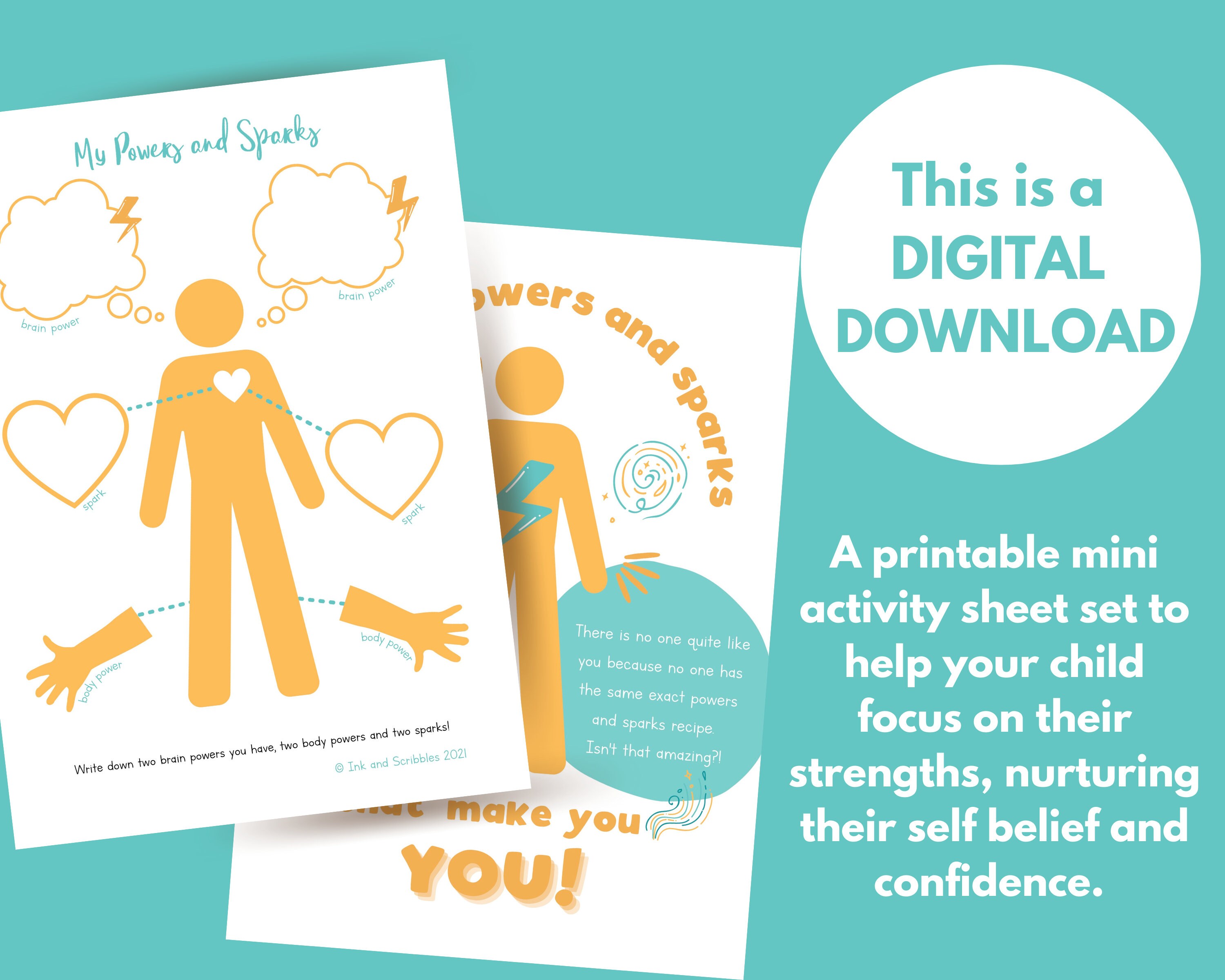 kids self esteem and confidence activity worksheets etsy