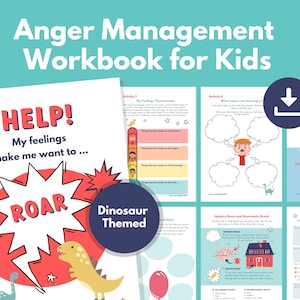 Anger Management PRINTABLE for Kids, Managing Emotions Workbook, Emotional Regulation, Emotional Intelligence Resource, Calm Down Strategies