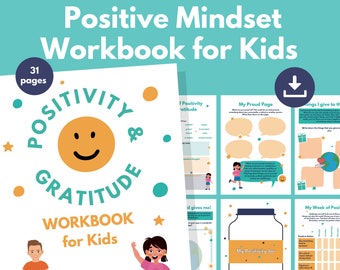 Positivity PRINTABLE Workbook for Kids | Mindset Activities | Gratitude and Resilience Building Workbook | Children's Mental Health Download