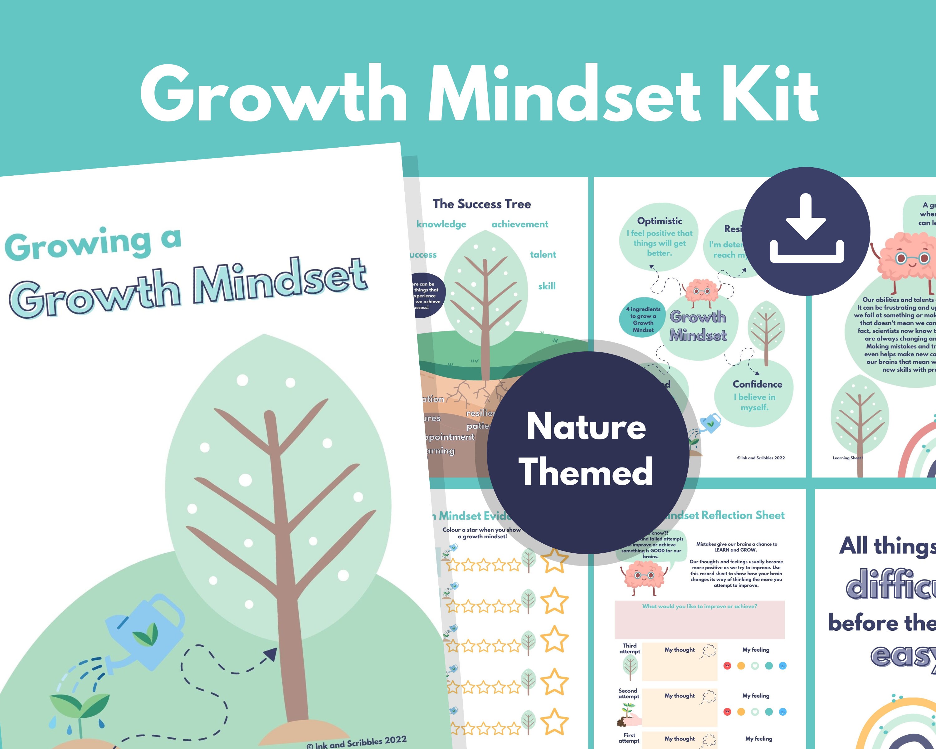 Growth Mindset PRINTABLE Worksheets for Kids Building - Etsy Canada