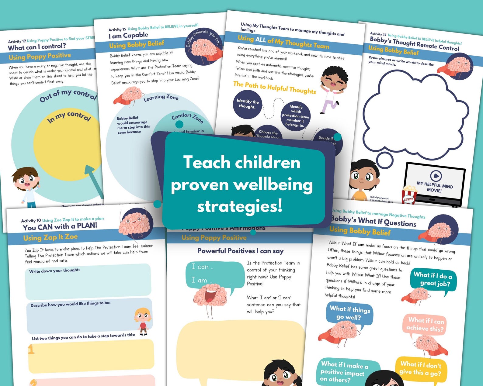 CBT Printable for Kids | Growth Mindset & Positive Thinking Workbook ...