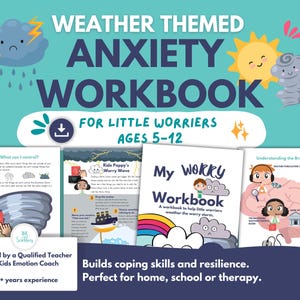 Child Anxiety Workbook PRINTABLE| 16‑Session CBT & Worry Worksheets Program for Kids | Coping Strategies | PDF