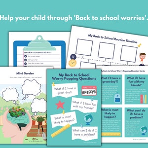 Back to School Worries PRINTABLE Activity Pack Children's Anxiety School Transition Separation Anxiety Kids Confidence SEL image 7