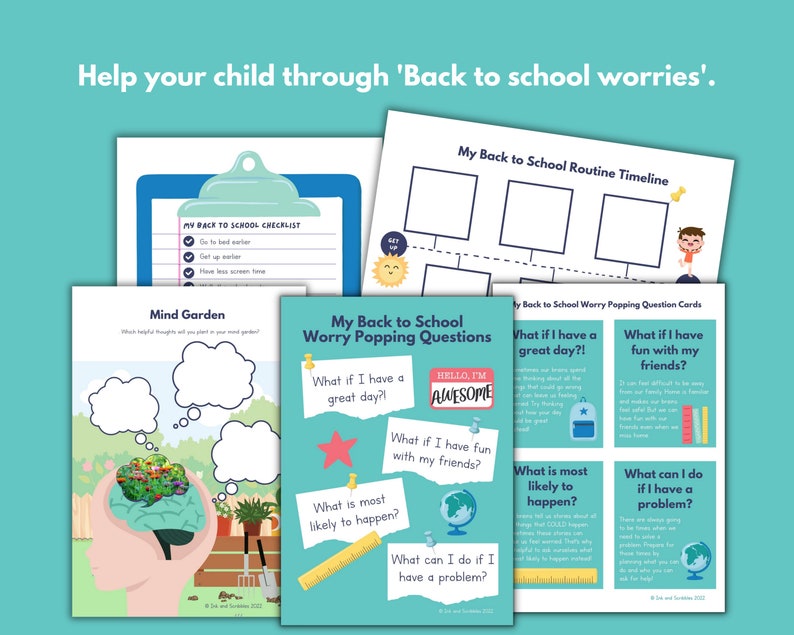 Back to School Worries PRINTABLE Activity Pack Children's Anxiety School Transition Separation Anxiety Kids Confidence SEL image 7