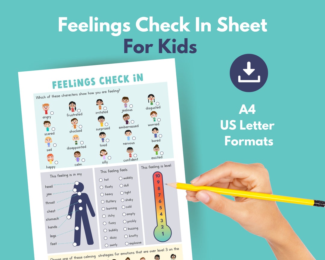 Feelings Worksheet for Kids to Identify Emotions PRINTABLE Feelings ...