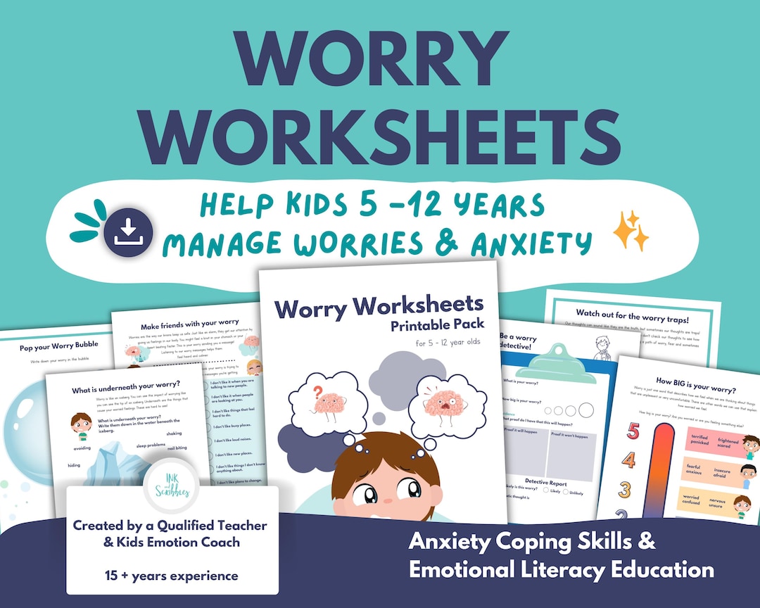 Anxiety Worksheets for Kids: CBT, SEL & Mindfulness Activities for ...