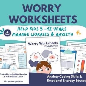 Anxiety Worksheets for Kids: CBT, SEL & Mindfulness Activities  for Worry (Printable PDF)