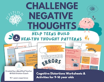 Cognitive Distortions Worksheets: CBT Thinking Errors Resource (Printable)