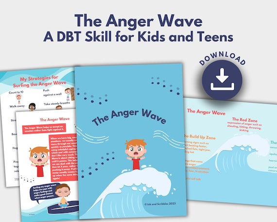 Anger Wave DBT Printable: Emotional Regulation for Teens (PDF)