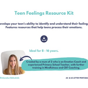 Hojas de trabajo sobre emociones y sentimientos para adolescentes (IMPRIMIBLES) / Kit de inteligencia emocional / Tarjetas de emociones / Reconocimiento y procesamiento de emociones imagen 9