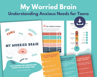 Anxiety Coping Skills and Awareness PRINTABLE for Teens | Understand Worry | Teen Therapy, Counselling, Coaching Resource, Mental Health