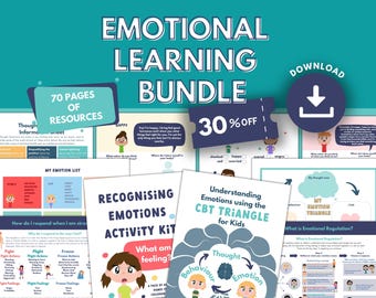 Emotional Literacy Activities for Kids | Feelings, Behaviour & Emotional Regulation Bundle, PRINTABLE PDF